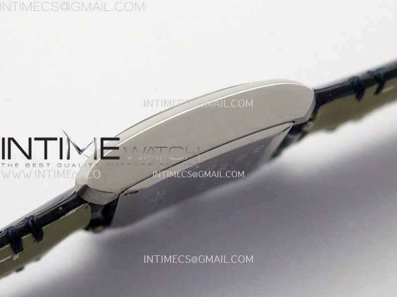 Tank Francaise Ladies 21.2mm SS 8848F 1:1 Best Edition Silver Dial on Black Leather Strap Ronda Quartz V2